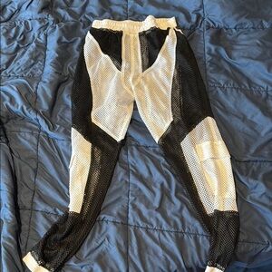 Stylish Black and White Mesh Pants